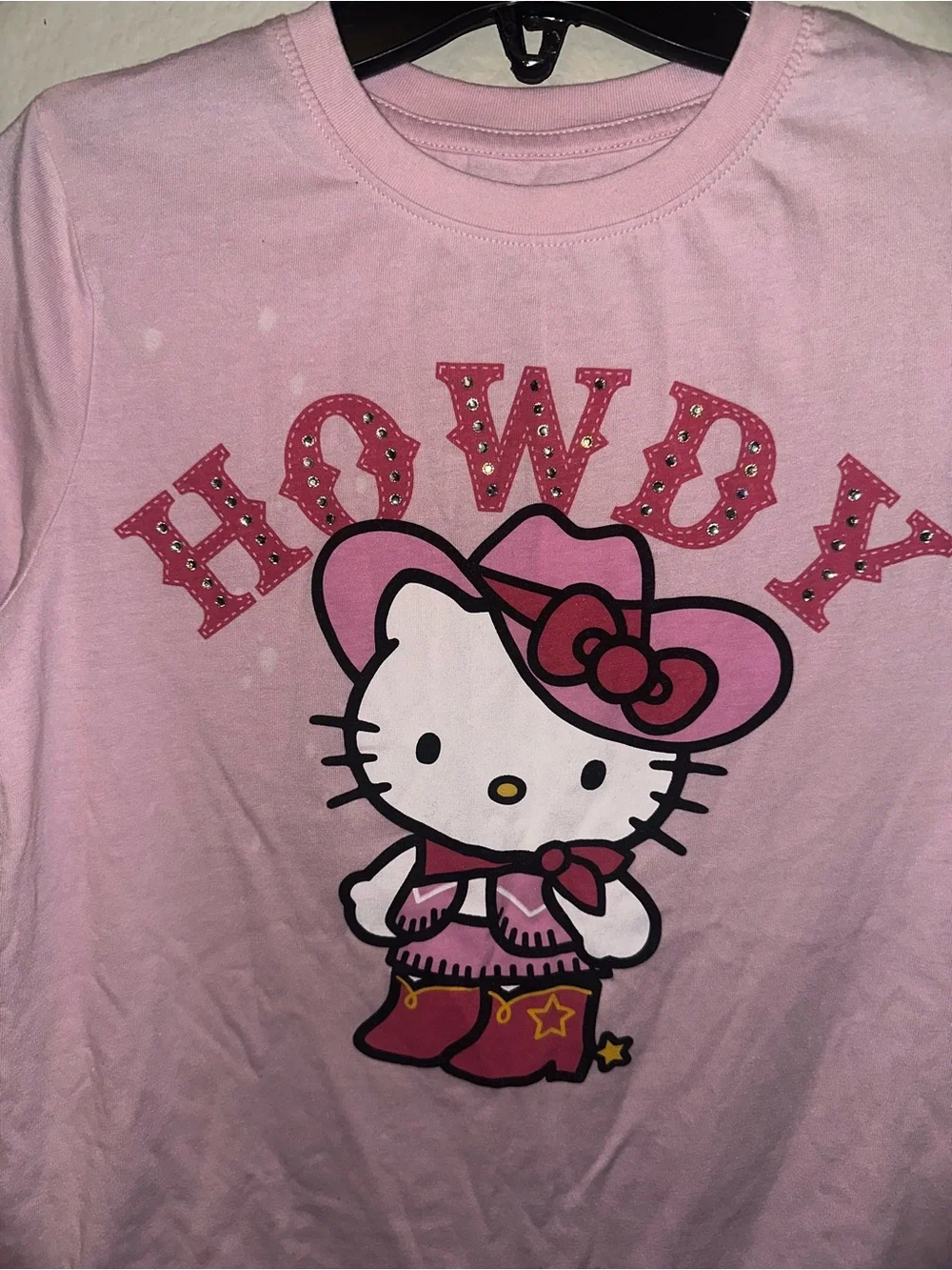 Hello kitty pink cowgirl top size large
